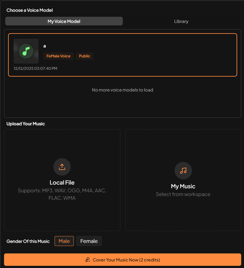 AI song cover generator